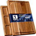 Kikcoin Tabla de cortar de madera de acacia para cocina, tabla de c...