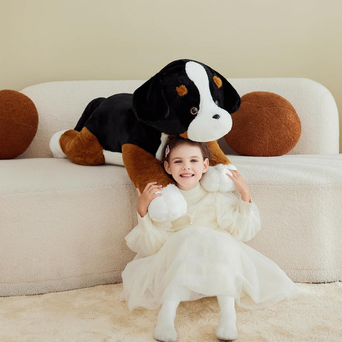 IKASA - Perro de montaña bernese gigante de peluche, juguetes suave...
