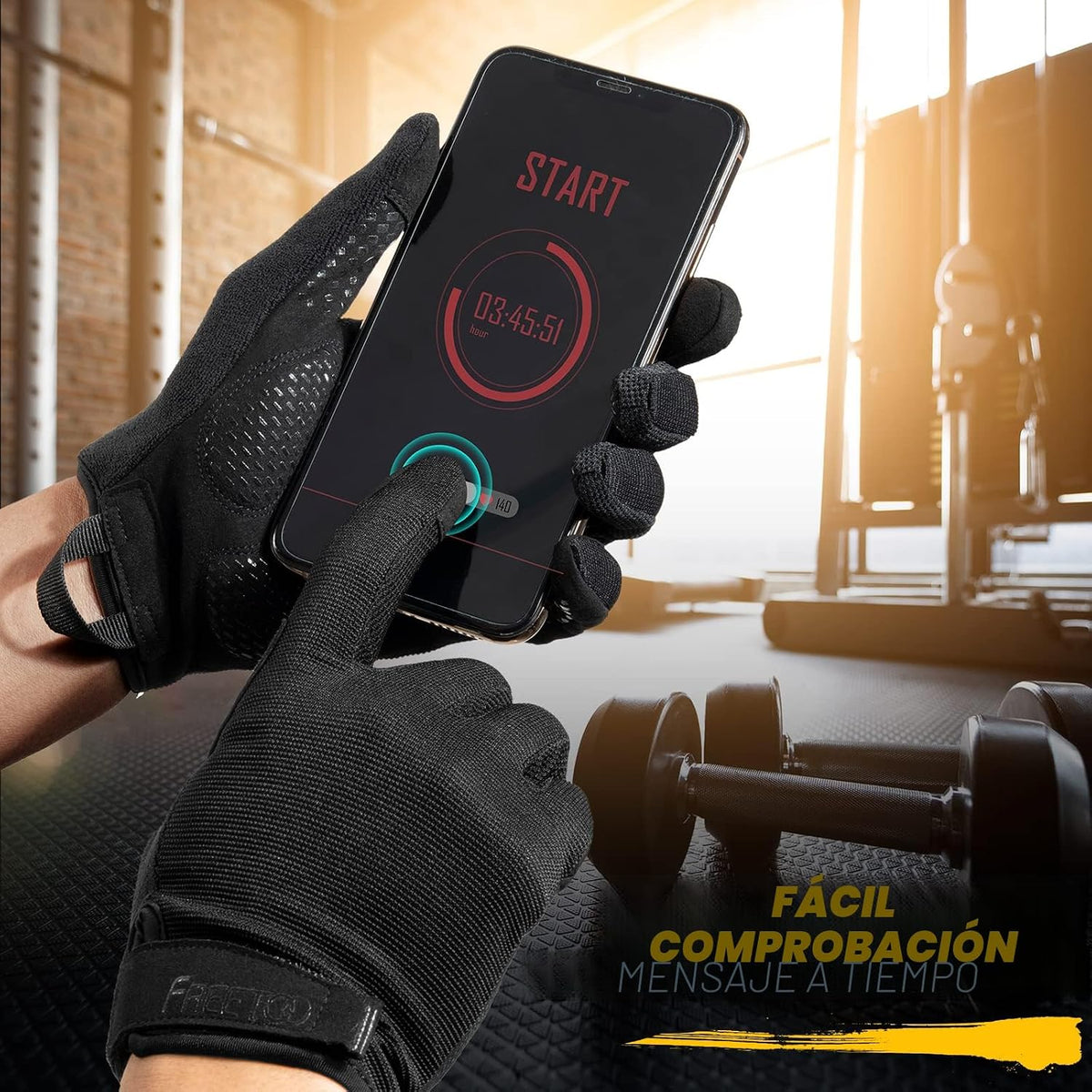 FREETOO Guantes de entrenamiento de dedo completo para hombres, gua...