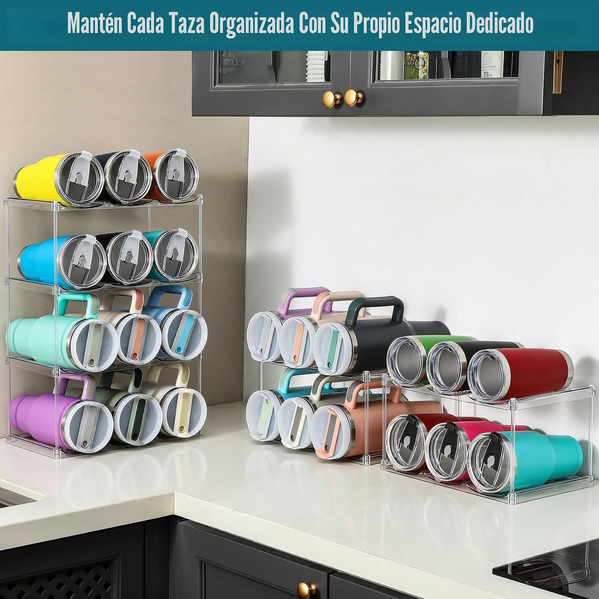 Organizador de botellas de agua prémium para Stanley de 40 onzas y...