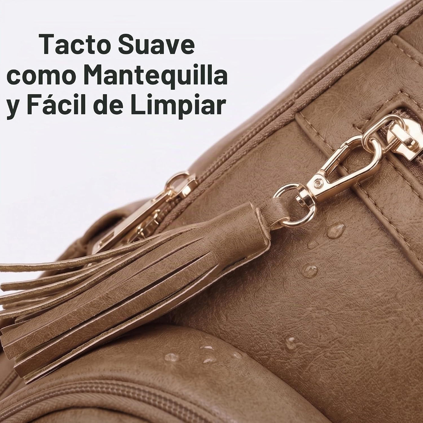 ROSEGIN Mochila para Pañales de Cuero Vegano Premium con Cambiador...