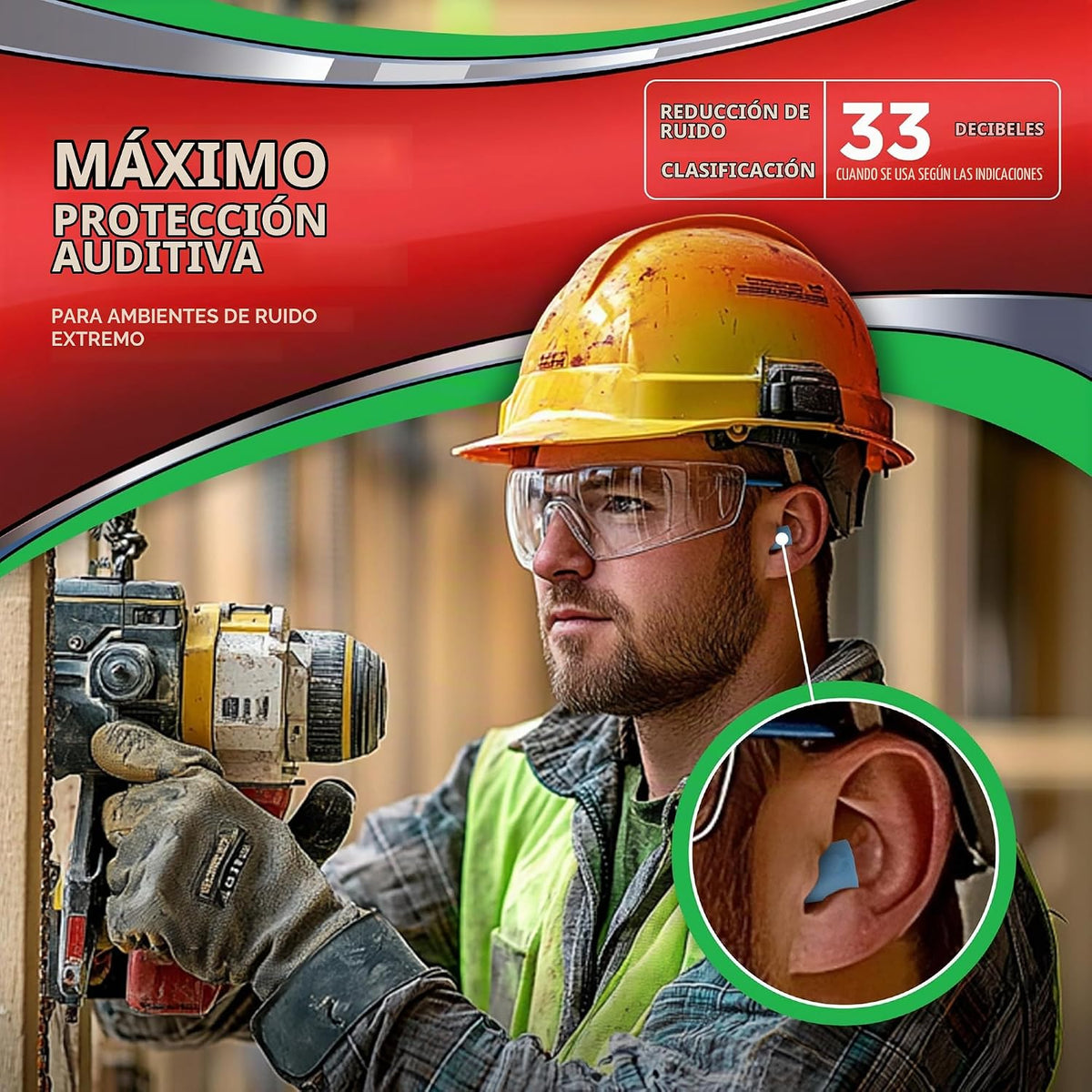 HEAROS Xtreme Protection - Tapones para los oídos, NRR 33, 14 pares...