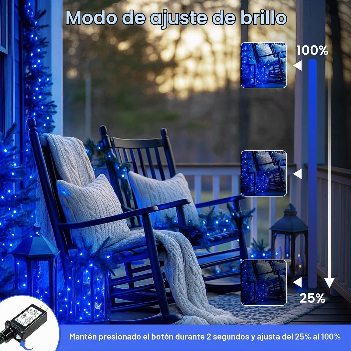 Guirnalda de 200 luces LED conectables, luces de Navidad de 66 pies...