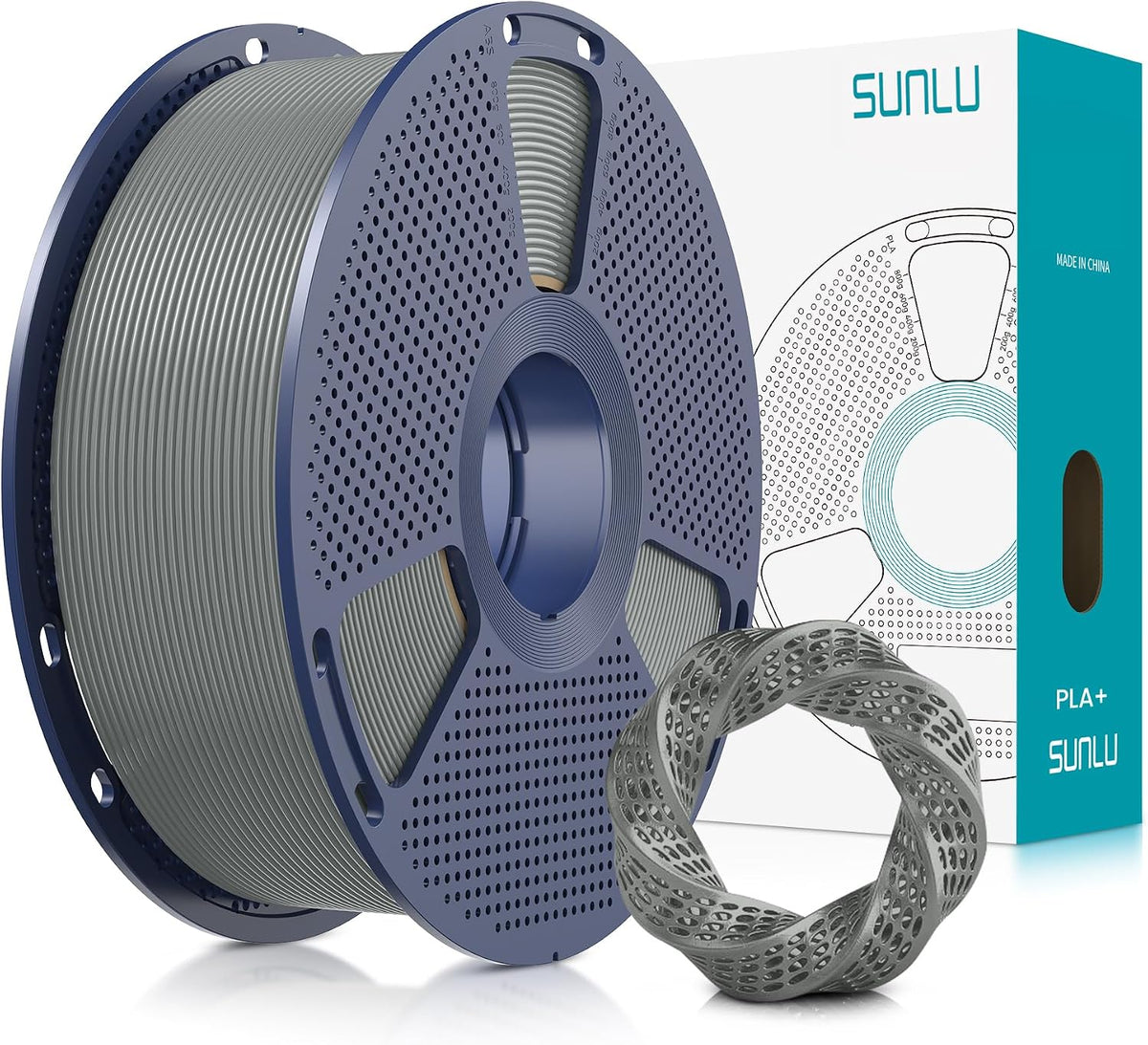 SUNLU Filamento PLA Plus de 0.07 in, color gris, 2.2 lbs | Filament...