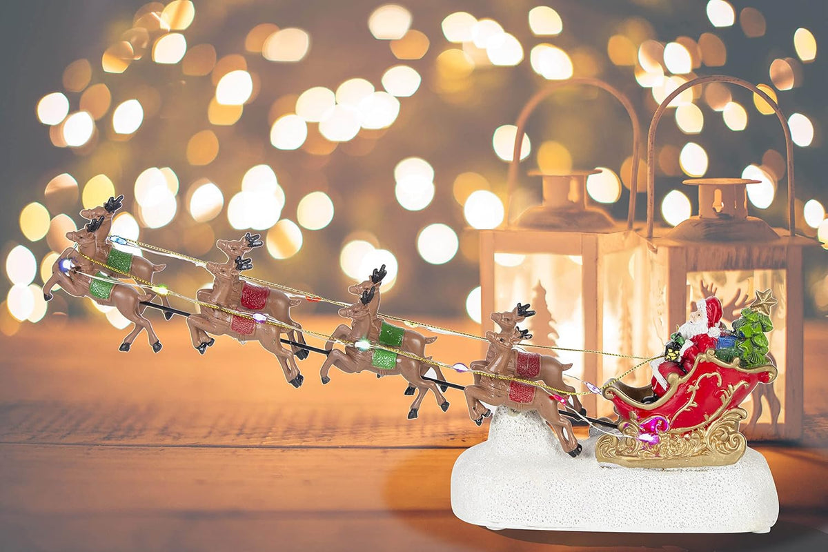 innodept12 Trineo de Papá Noel de Navidad con 8 renos, decoración d...