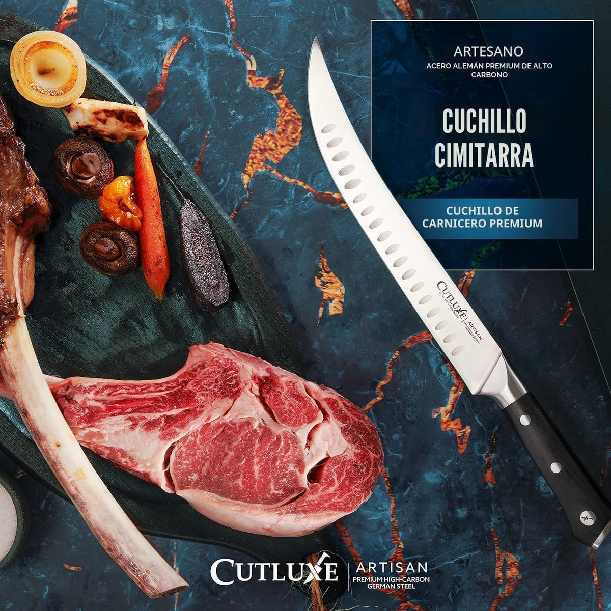 Cutluxe Cuchillo de Carnicero \u2013 Cuchillo Cimeter de Despiece d...