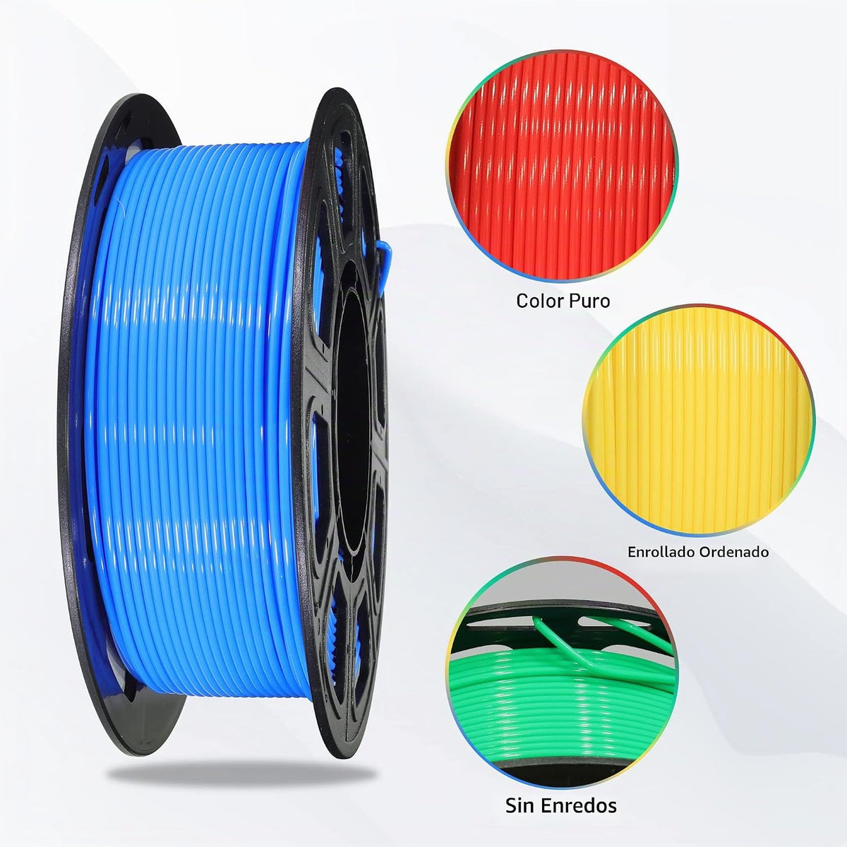 BBLIFE 1.75mm filamento de impresora 3D PLA 4 en 1 paquete: Rojo, A...