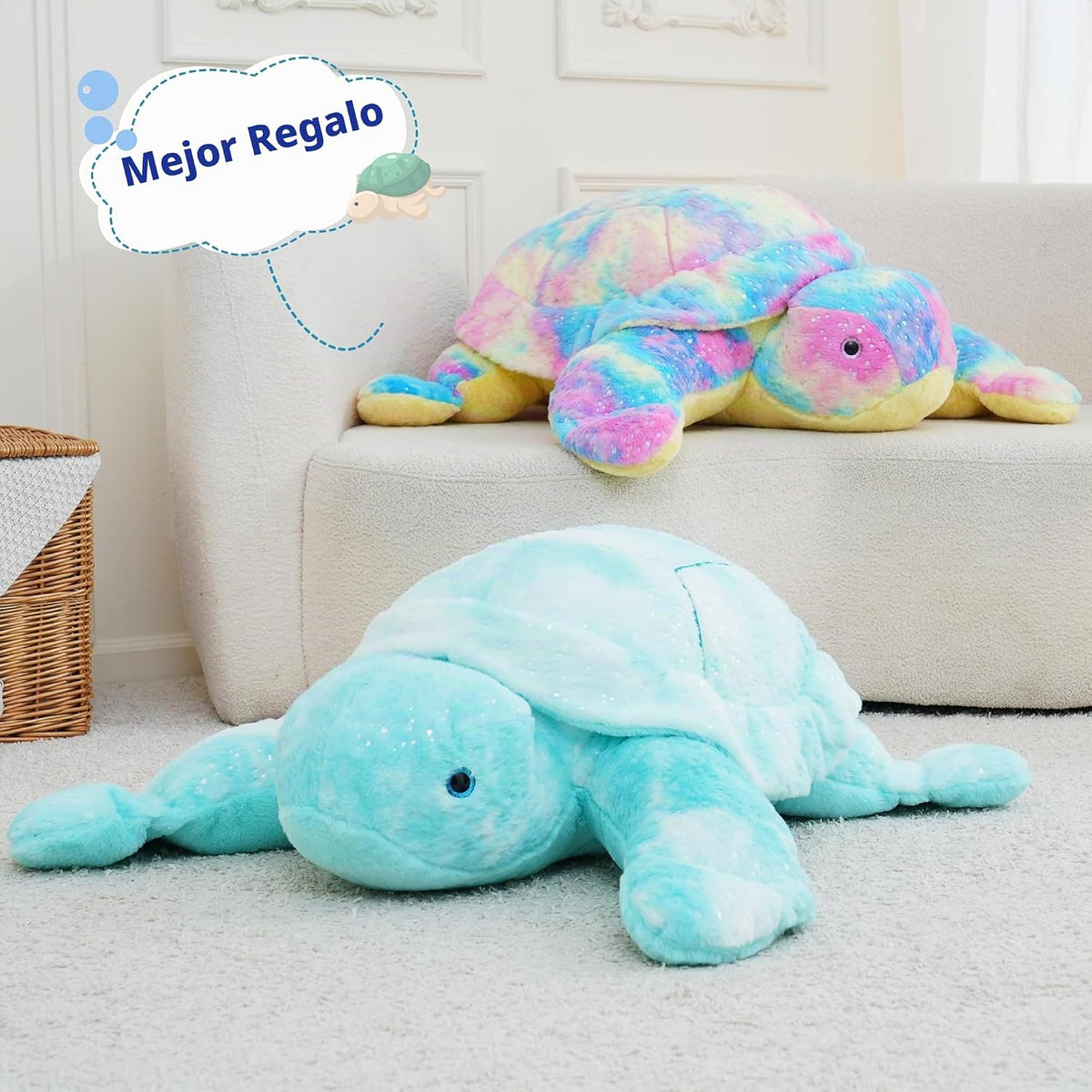 Jrystar - Animal de peluche gigante de tortuga marina, almohada de...