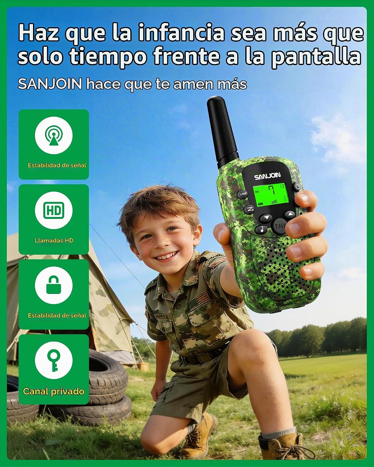 Walkie Talkies para niños, juguetes al aire libre para niños de 3 a...