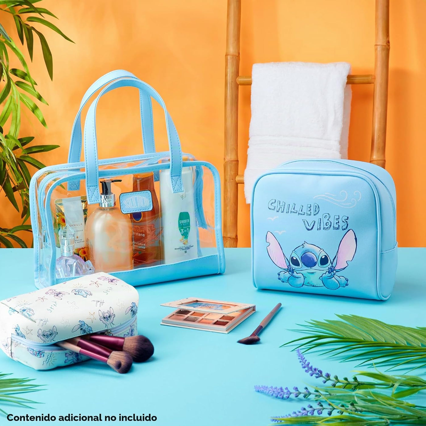 Disney Set de bolsa de aseo Stitch para mujeres y niñas, bolsa de c...
