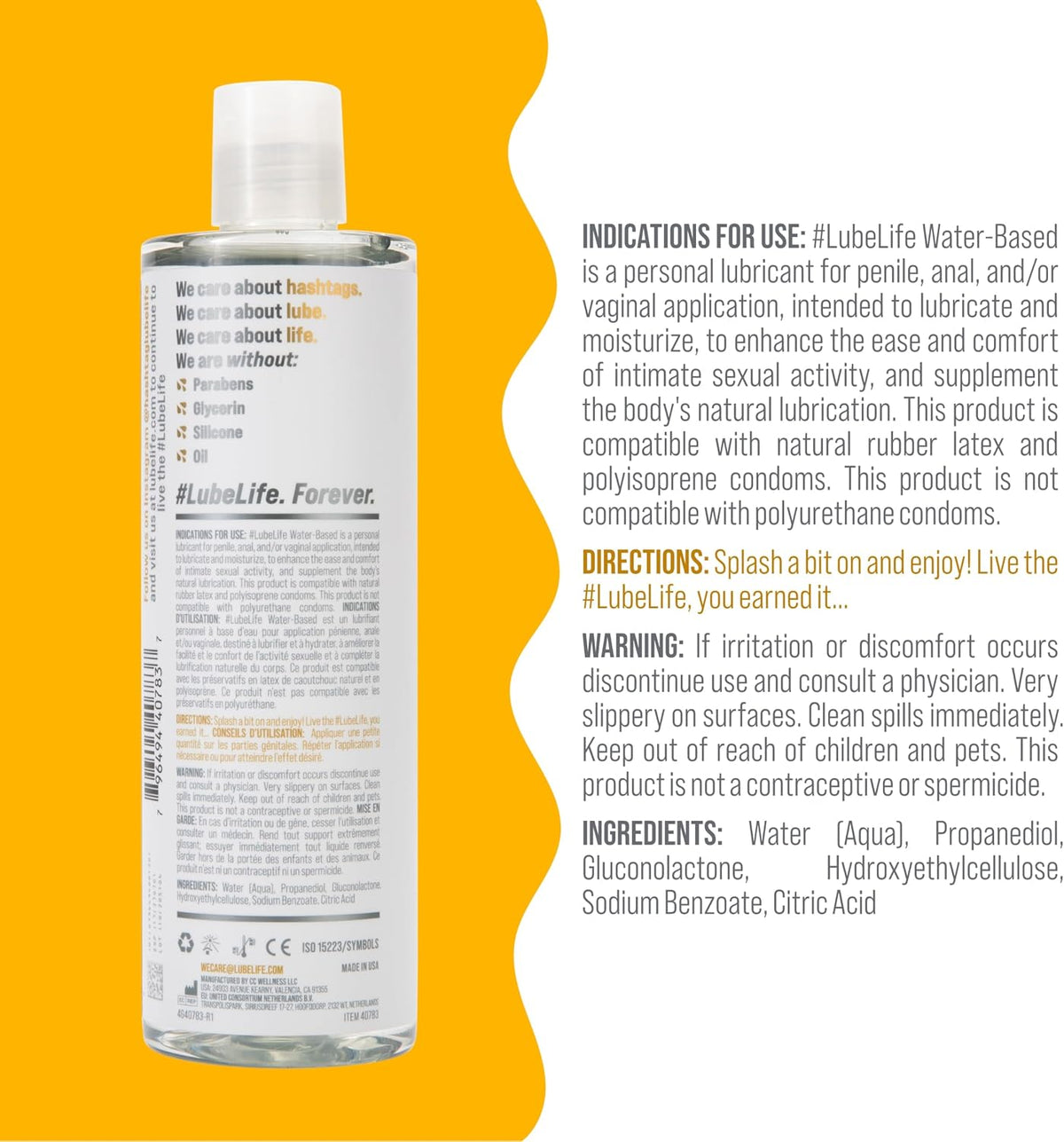 LUBELIFE Lubricante a base de agua, lubricante personal para hombre...
