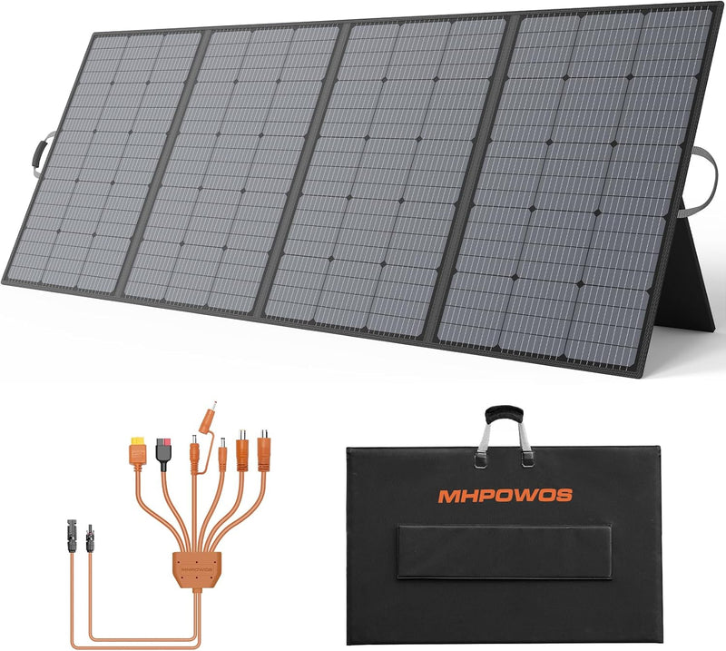 Panel solar portátil de 400 W, paneles solares plegables ligeros co...
