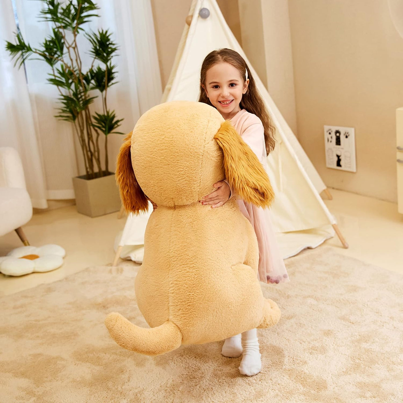 IKASA Juguete de peluche de perro Golden Retriever gigante, cachorr...