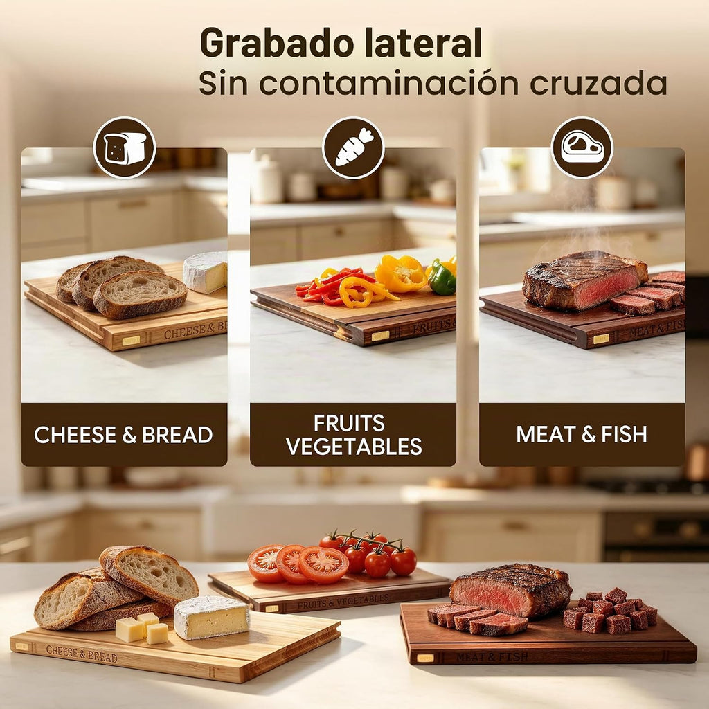 Juego de tablas de cortar magnéticas con soporte para cocina que ah...