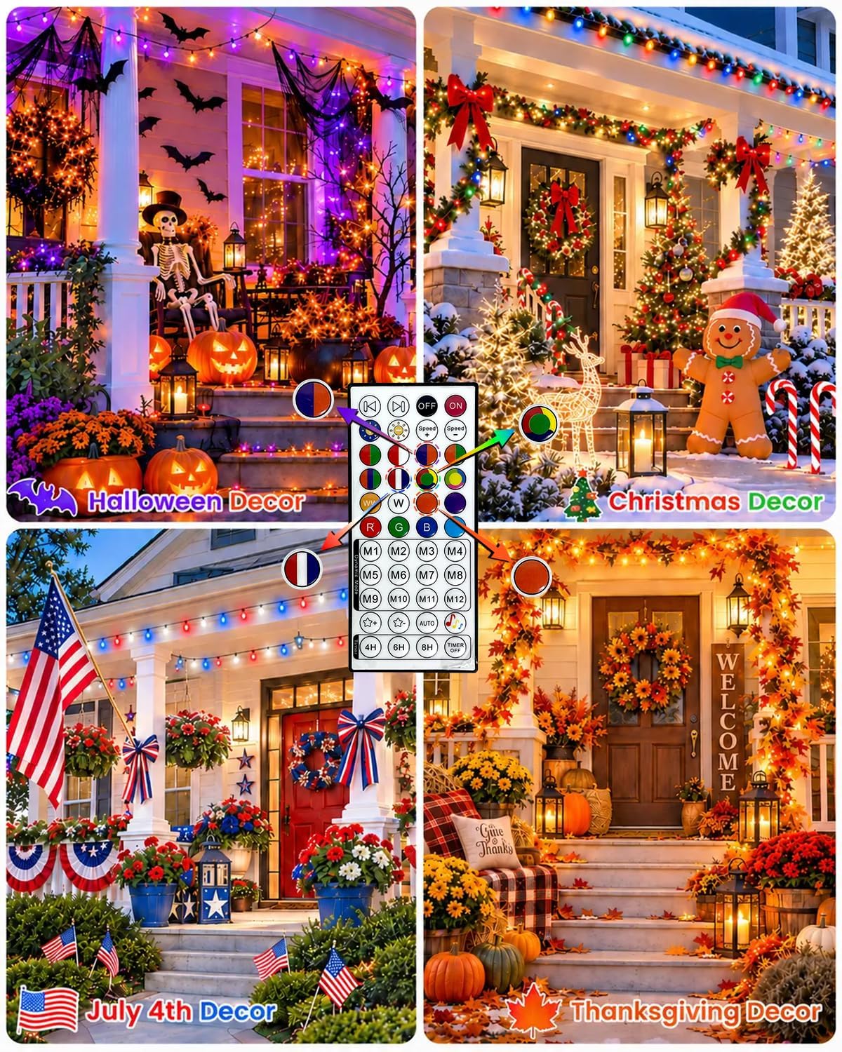 500LED inteligente RGB que cambia de color luces de 177 pies aplica...