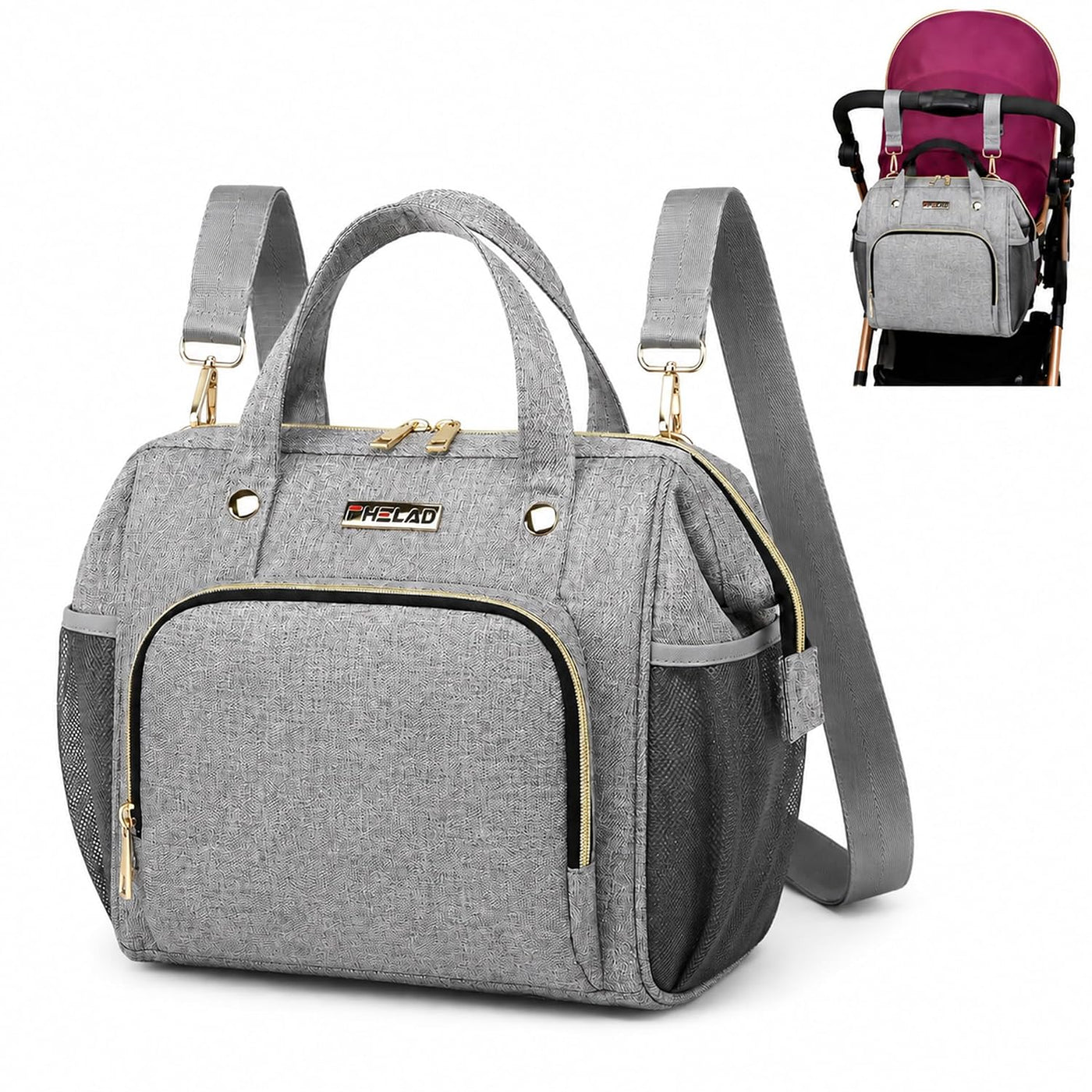FHELAD - Bolsa de pañales pequeña para mujer, mini bolsa de bebé 4...
