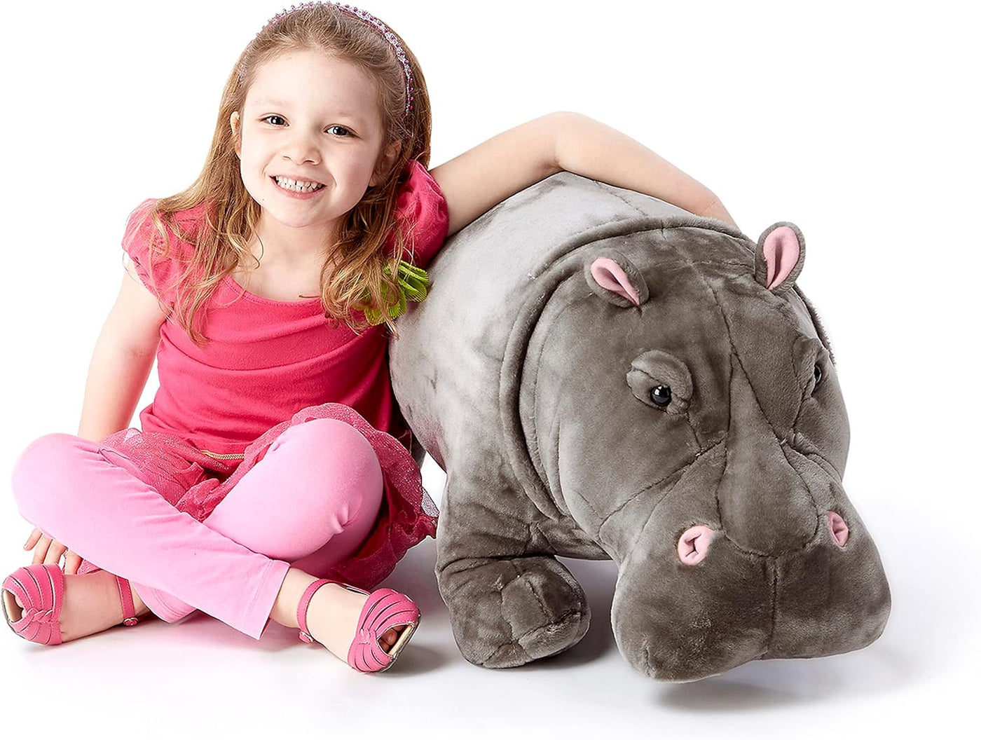 Melissa &amp; Doug Hipopótamo gigante - Animal de peluche realista...