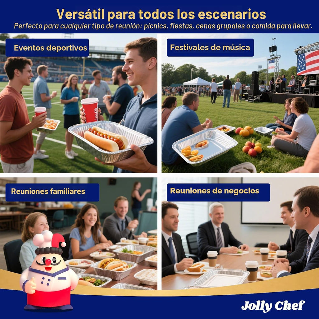 JOLLY CHEF - Sartenes de aluminio de 9 x 13 pulgadas (paquete de 30...