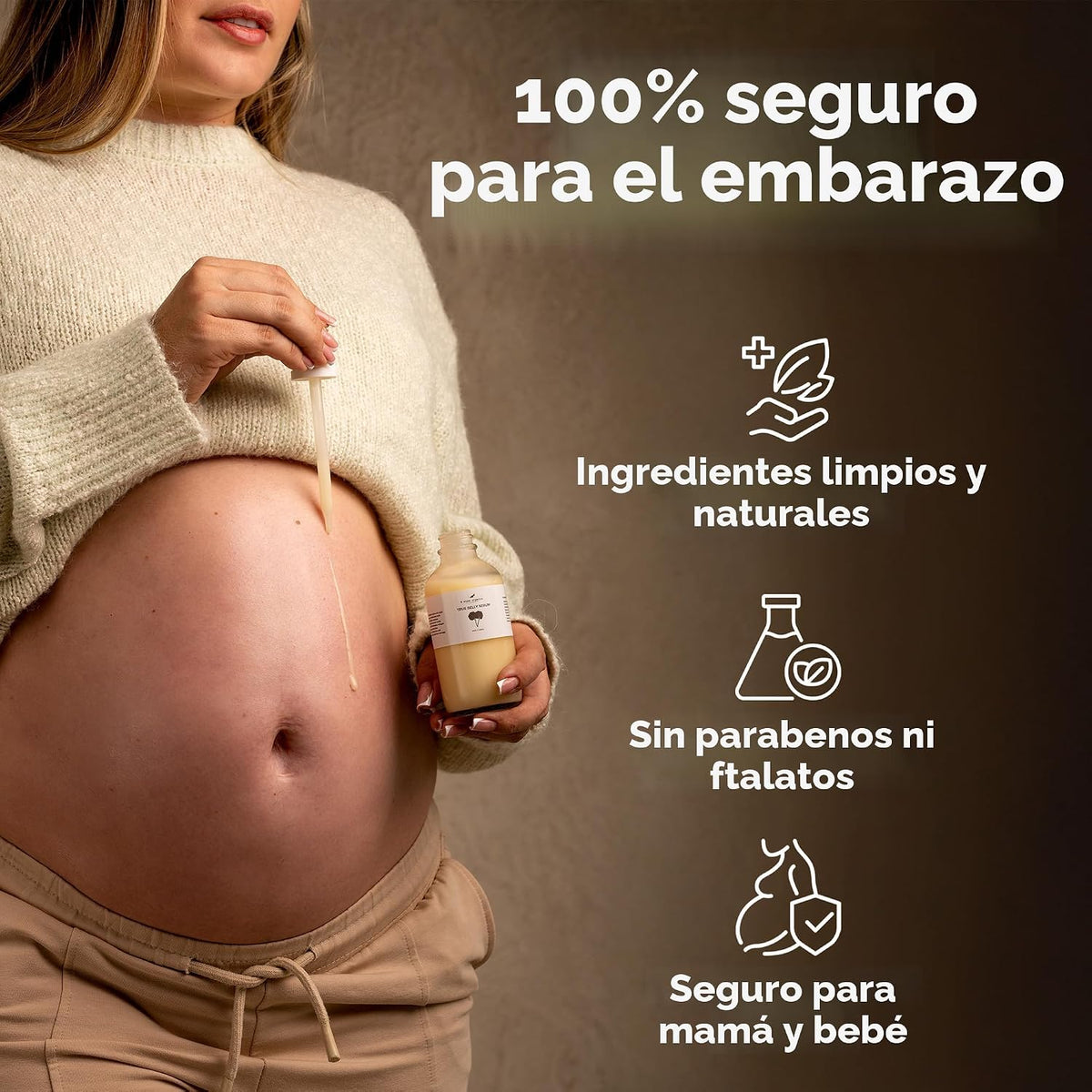 8 Sheep True Belly Serum, aceite para el vientre seguro para el emb...