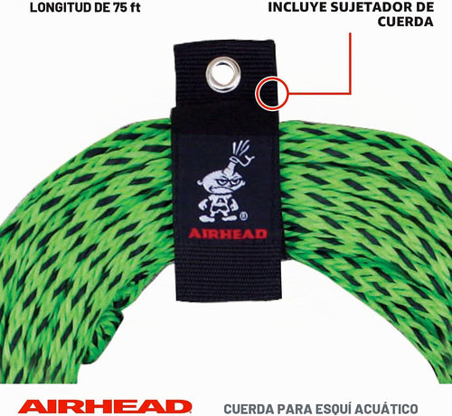 Airhead - Cuerda de esquí acuático con mango de EVA, 1 sección para...