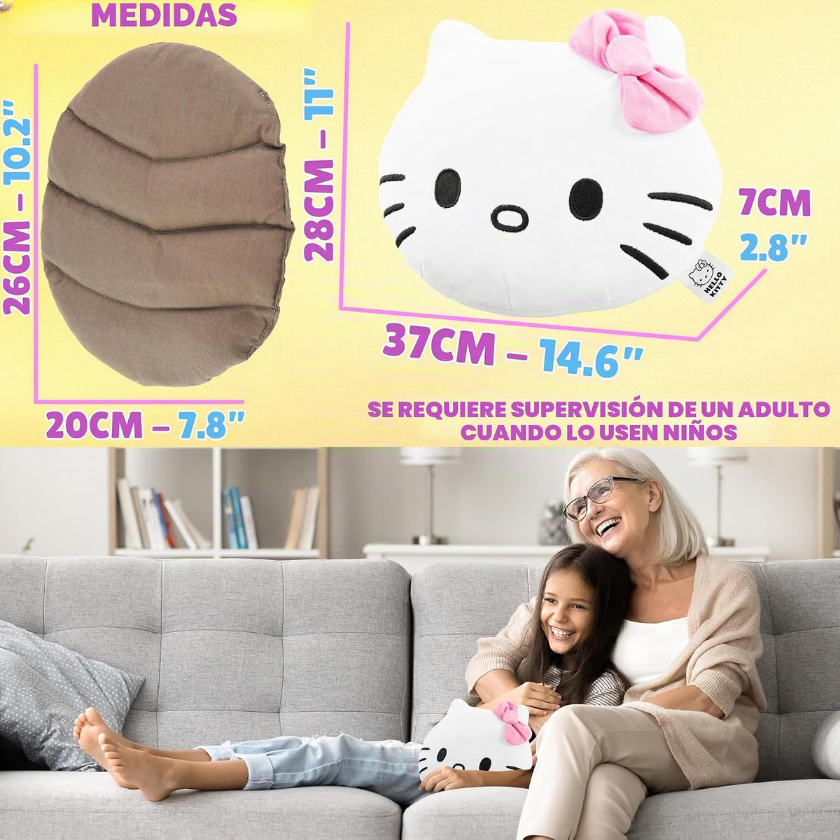 Hello Kitty Sanrio - Almohadilla térmica para microondas para cuell...