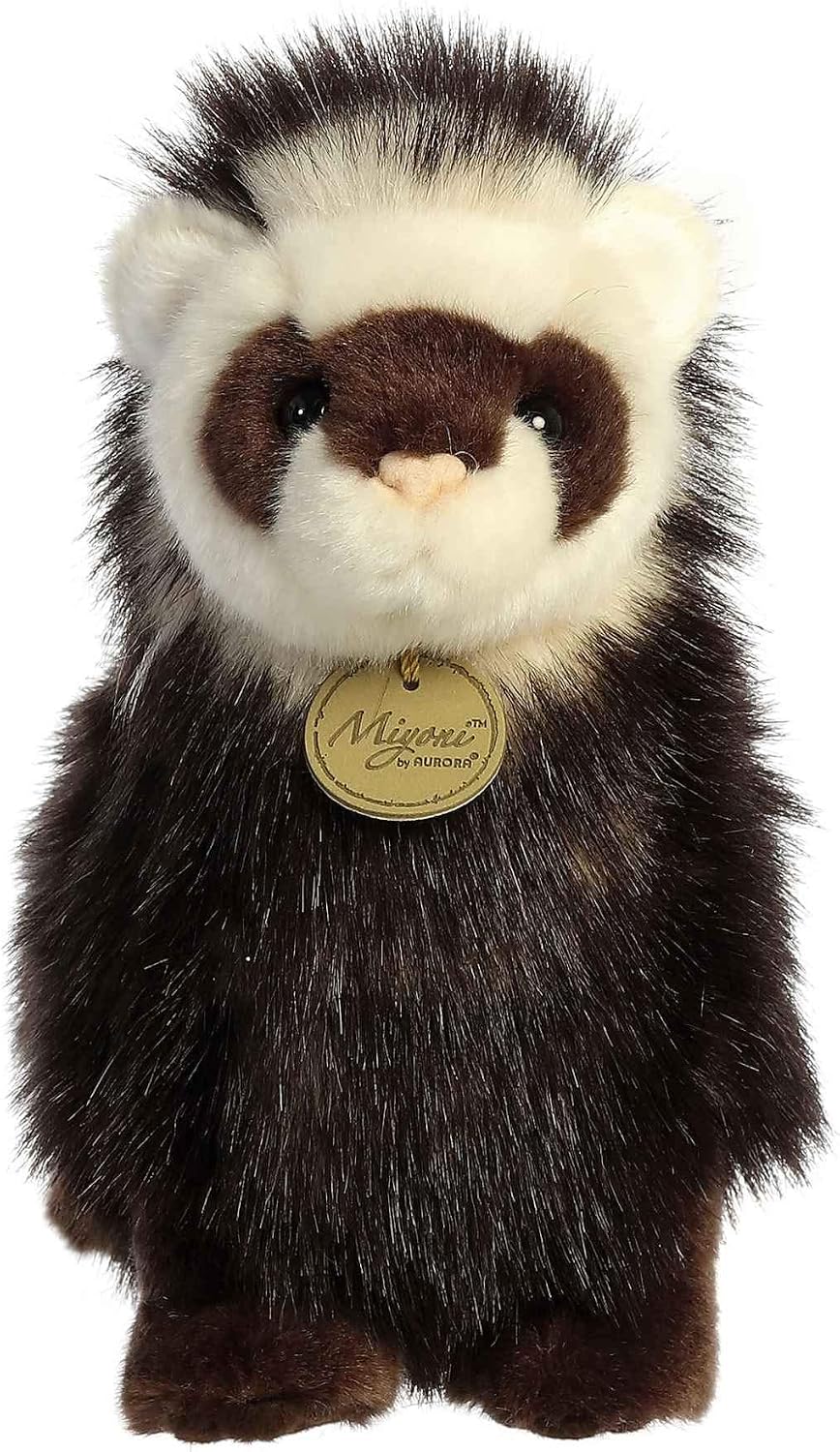 Aurora Animal de peluche realista de hurón Miyoni, detalles realist...
