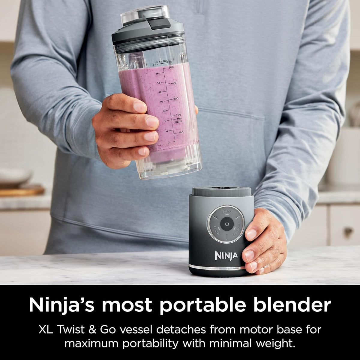 Ninja Blender, Blast Max, inalámbrico, Licuadora personal para bati...