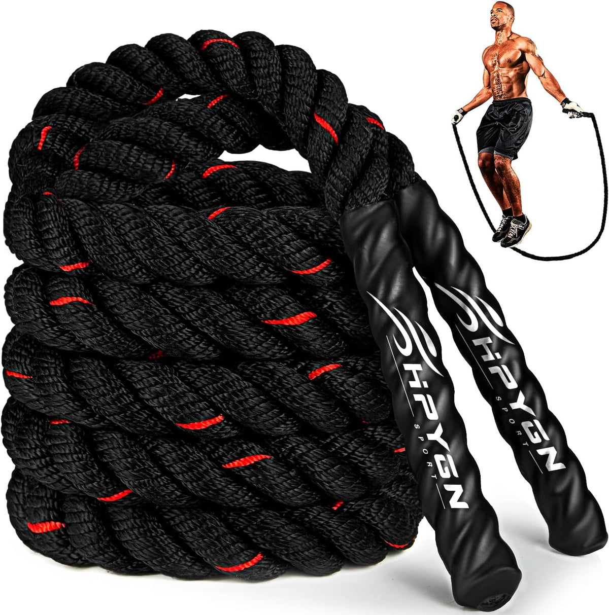 HPYGN Cuerda de saltar, cuerda de saltar pesada para hombres y muje...