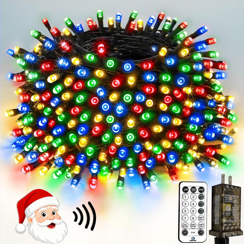 Guirnalda de luces navideñas de 400 LED, 132 pies, controladas por...