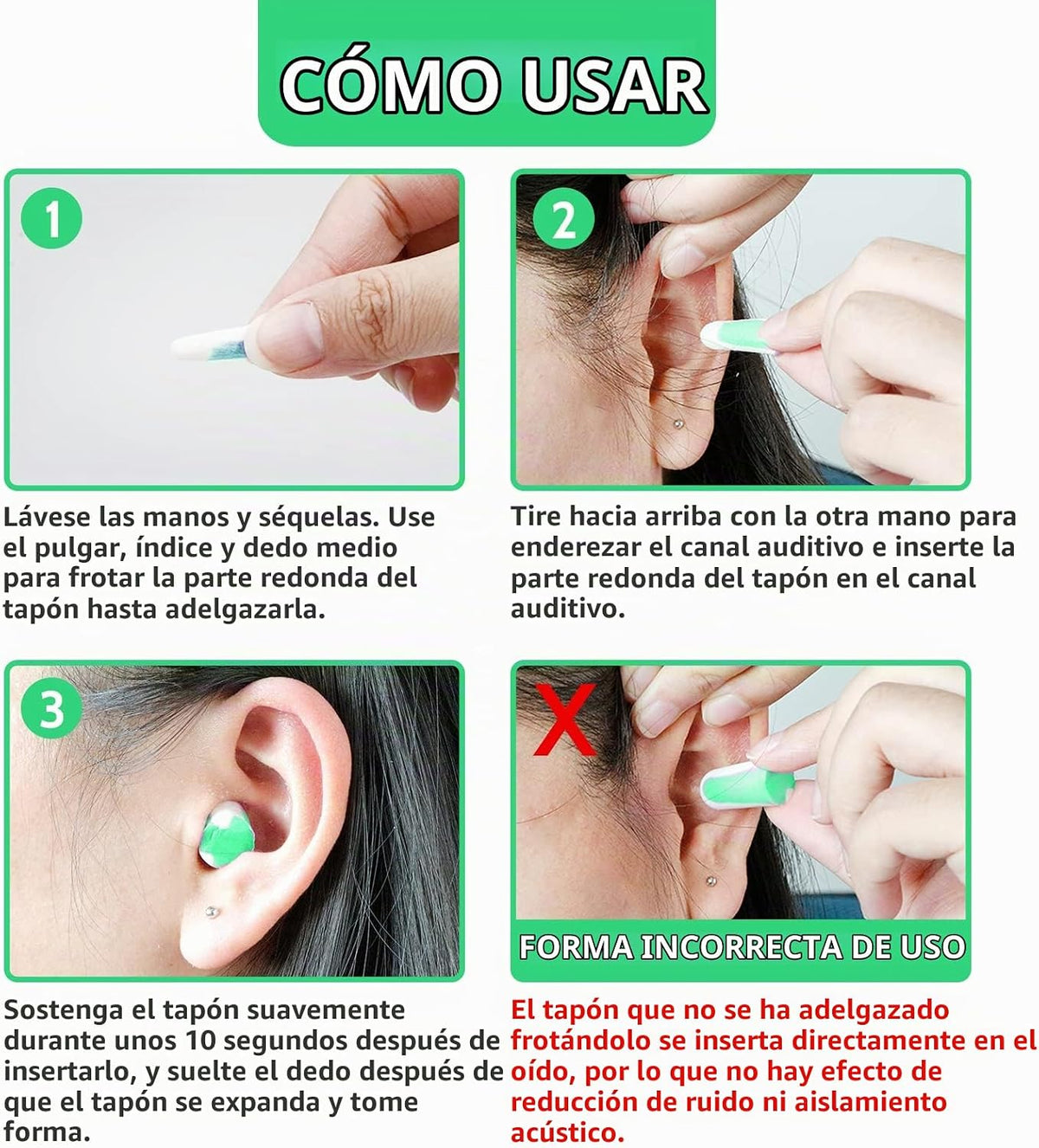 LYSIAN Tapones de espuma para cancelación de ruido, 60 pares, 38dB...