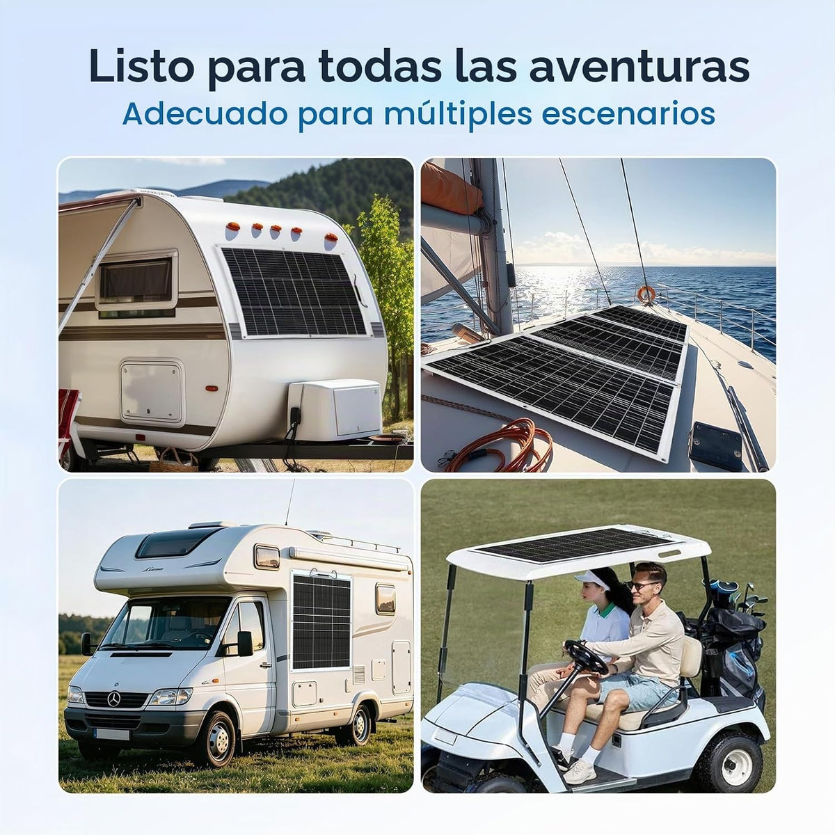 ECO-WORTHY Paneles solares flexibles de 130 vatios y 18BB, 25% de a...