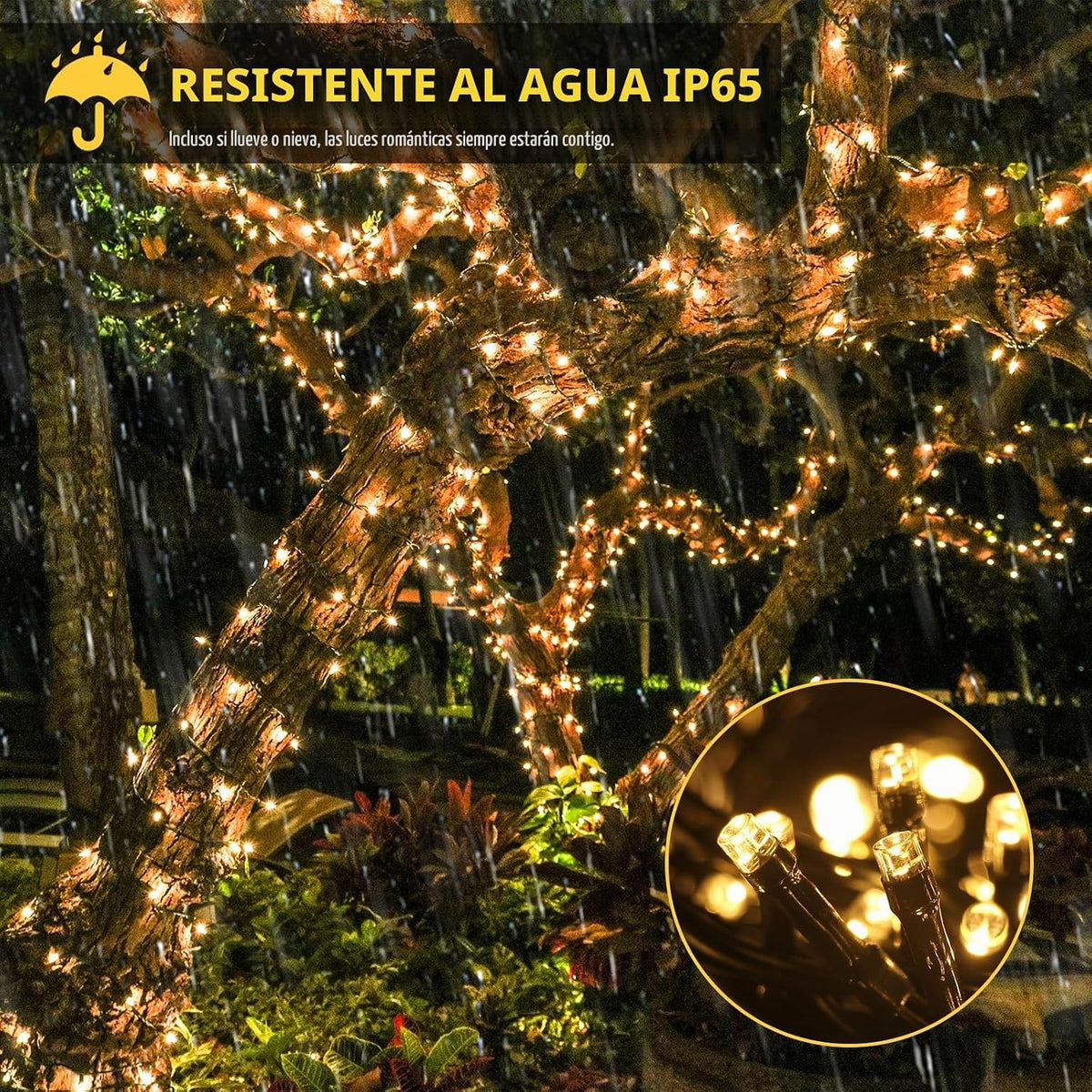 Chuya Luces de Navidad al aire libre interior,Luces de árbol de Nav...