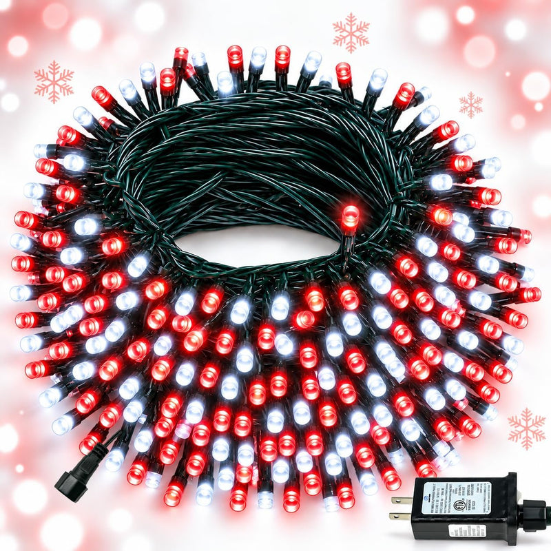 Cadena de luces de Navidad conectables de 88 pies y 240 LED para ex...