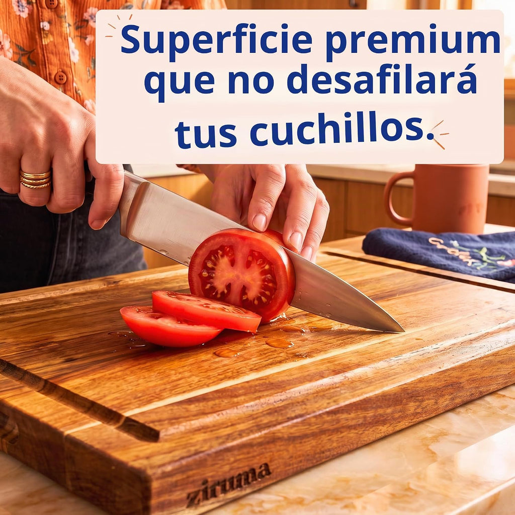 Tabla de cortar de madera no tóxica - Acondicionada con cera de abe...