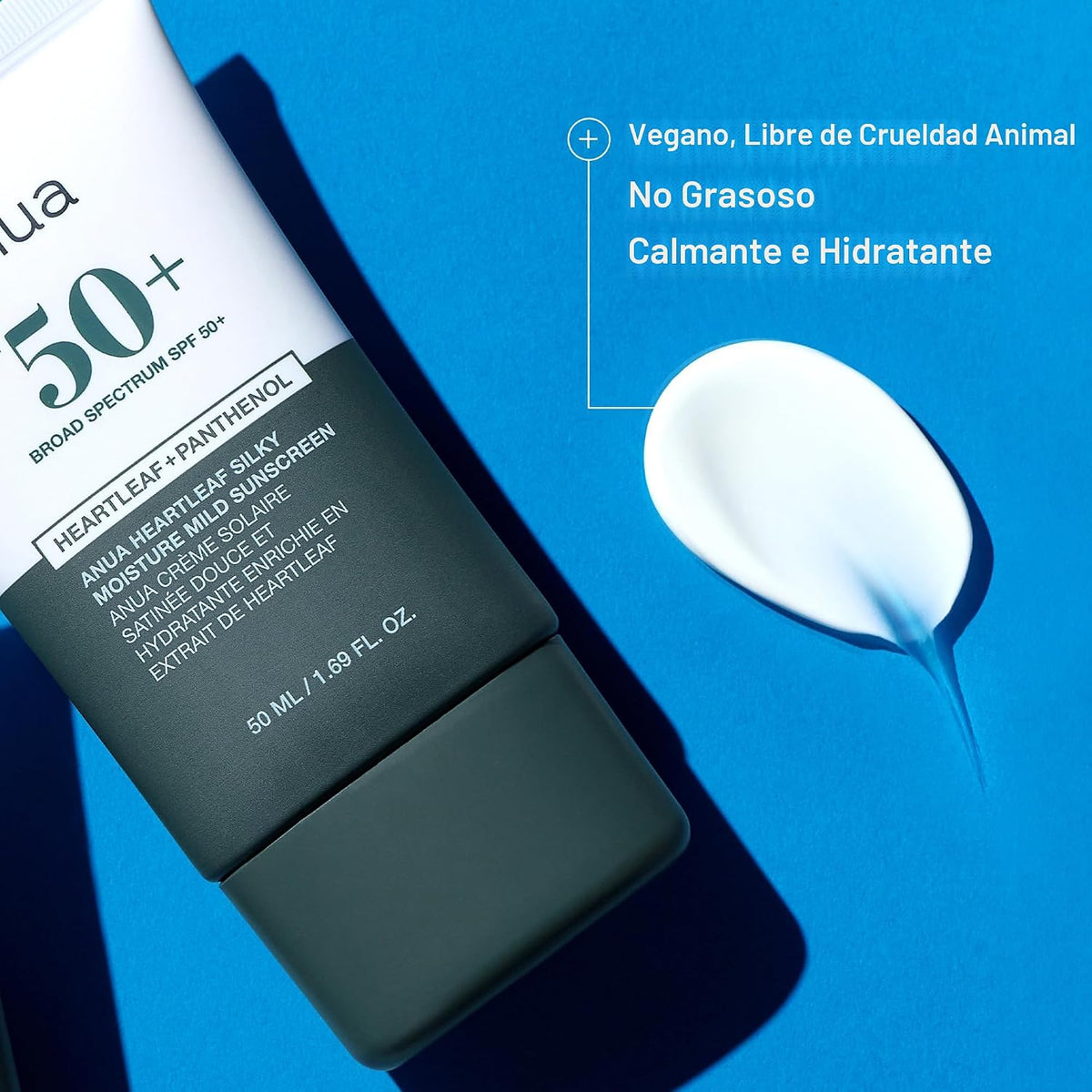 Anua Heartleaf Silky Moisture Mild Sunscreen, Protector solar de am...