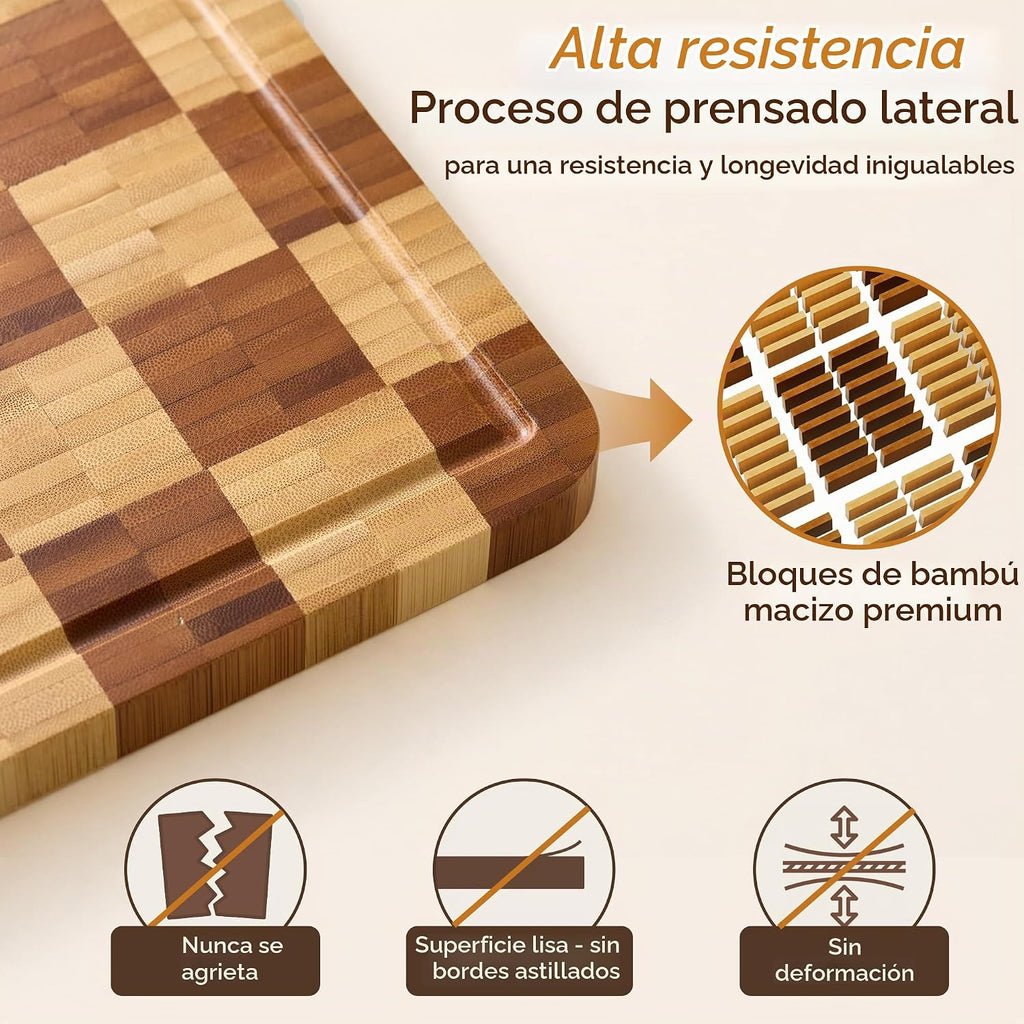 Tablas de cortar de bambú para cocina, tabla de cortar de madera de...