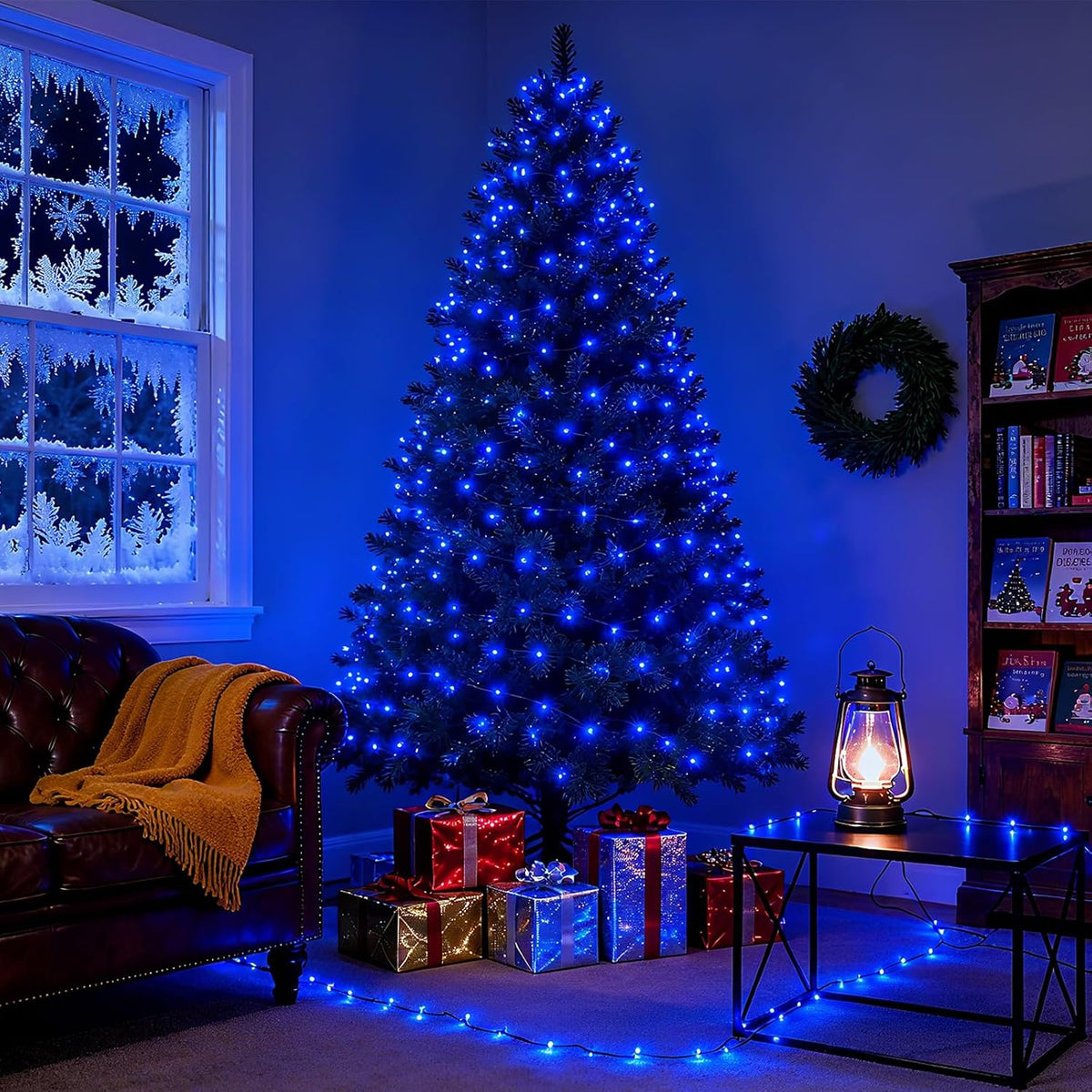 VTECHOLOGY - 500 luces LED azules para árbol de Navidad, luces para...