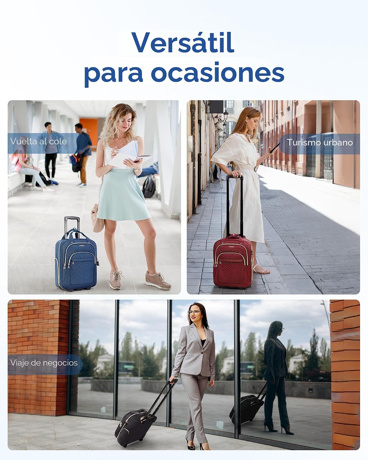 BAGSMART Equipaje de mano debajo del asiento, maleta de lado blando...