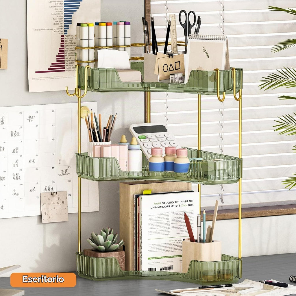 Greenby Organizador esquinero de 3 niveles para mostrador de baño,...