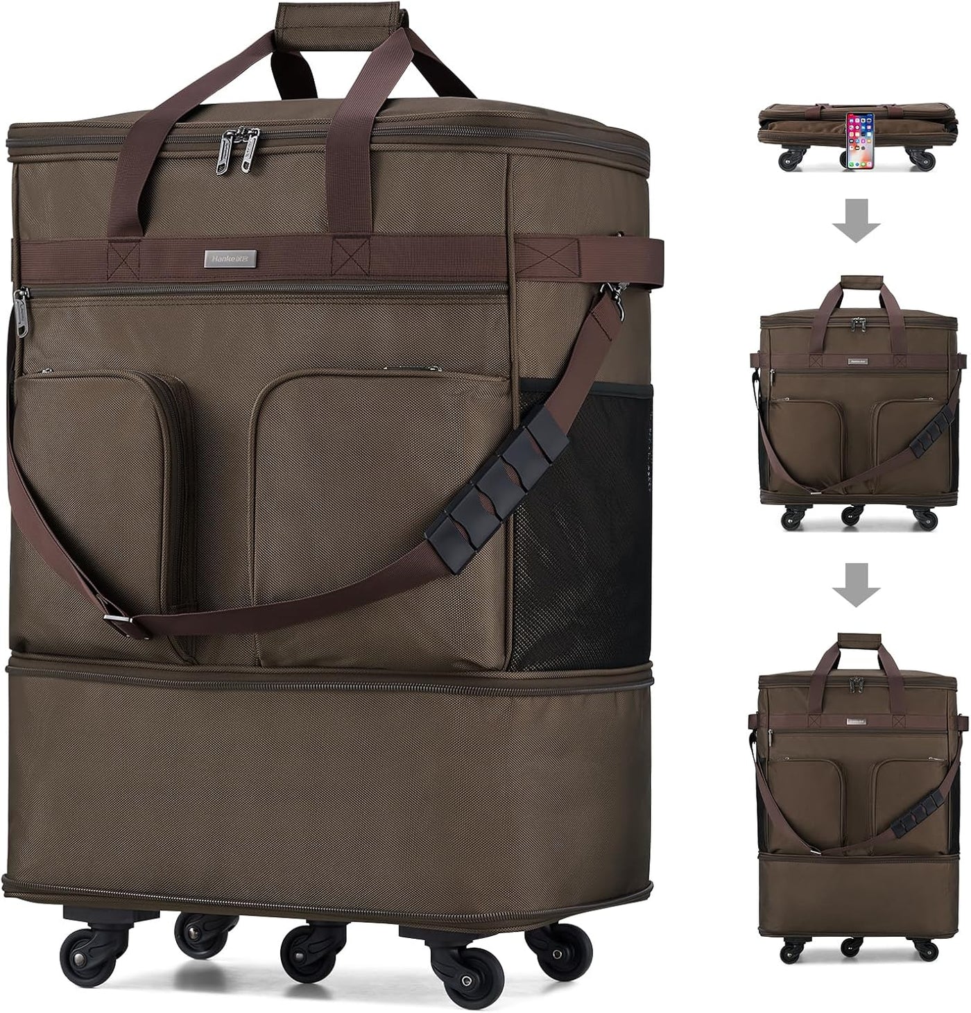 Maletas Hanke con ruedas, bolsa de equipaje plegable y expandible,...