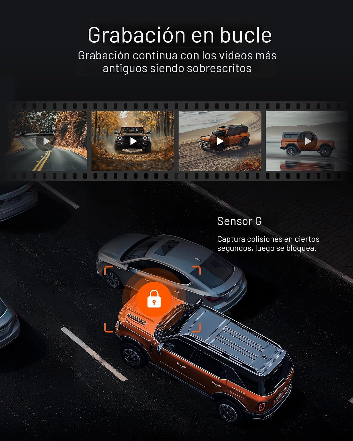 WOLFBOX G840S Cámara de Tablero con Espejo 4K de 12", Cámara de...