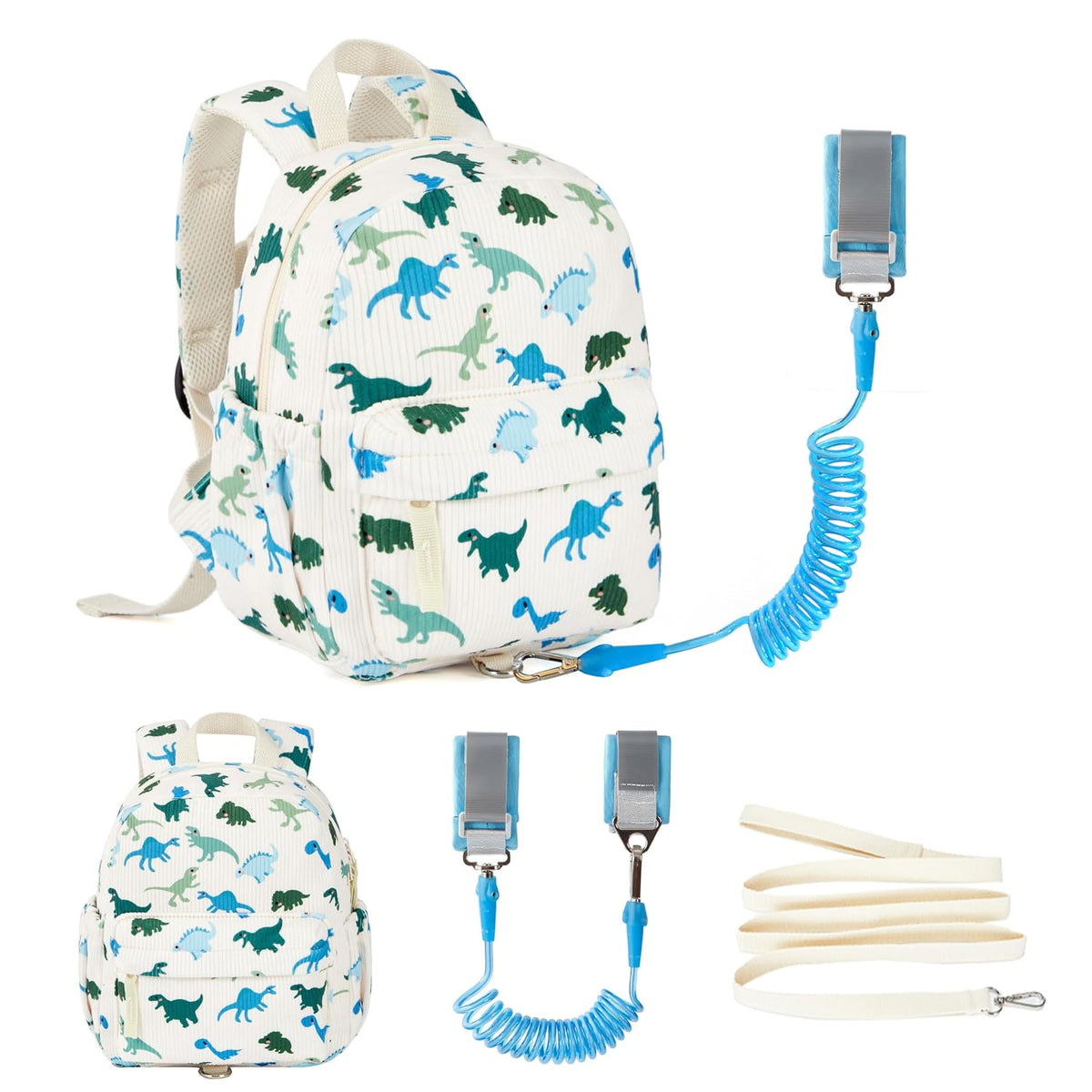 Mochila de pana para niños pequeños con correa desmontable y eslabó...