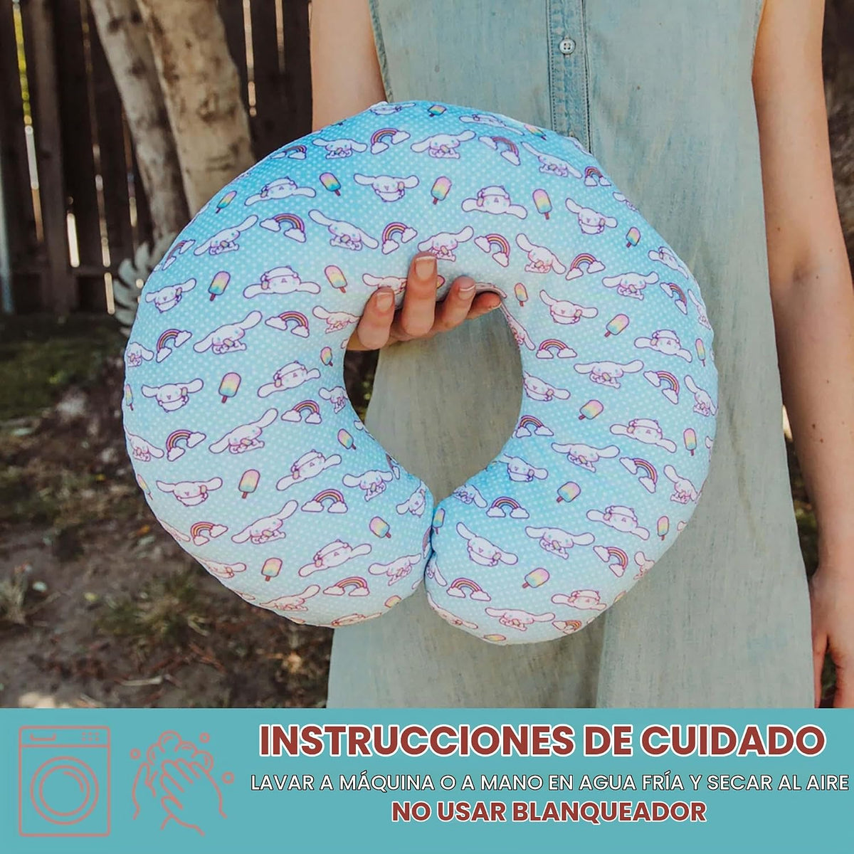 Sanrio Cinnamoroll - Almohada cervical reversible y felpa para adul...