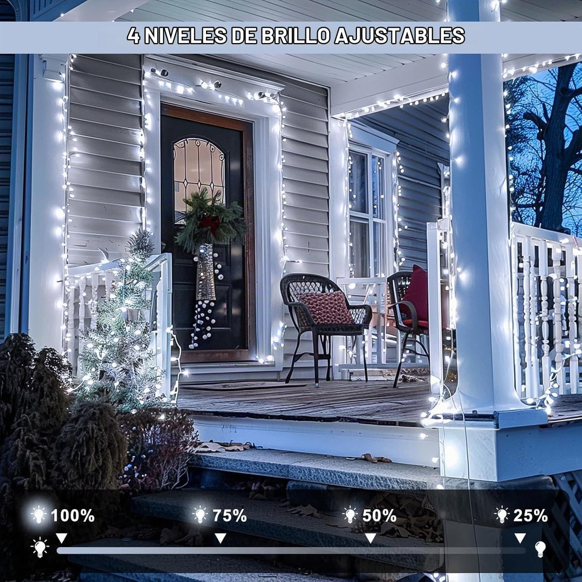 JMEXSUSS 132 pies 400 luces LED blancas de Navidad para interiores...