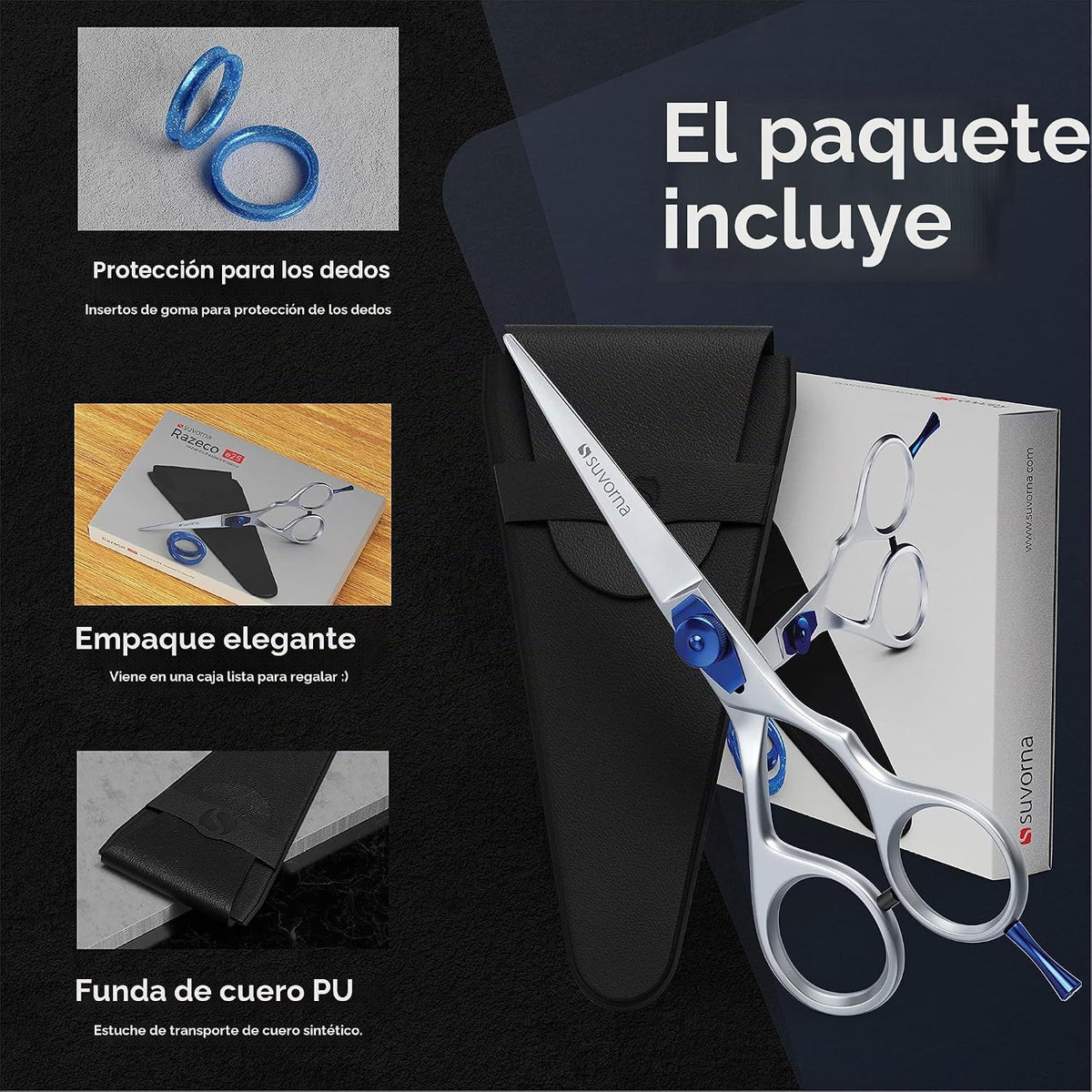 Suvorna Tijeras de peluquería de 5.5 pulgadas | Tijeras de pelo pro...