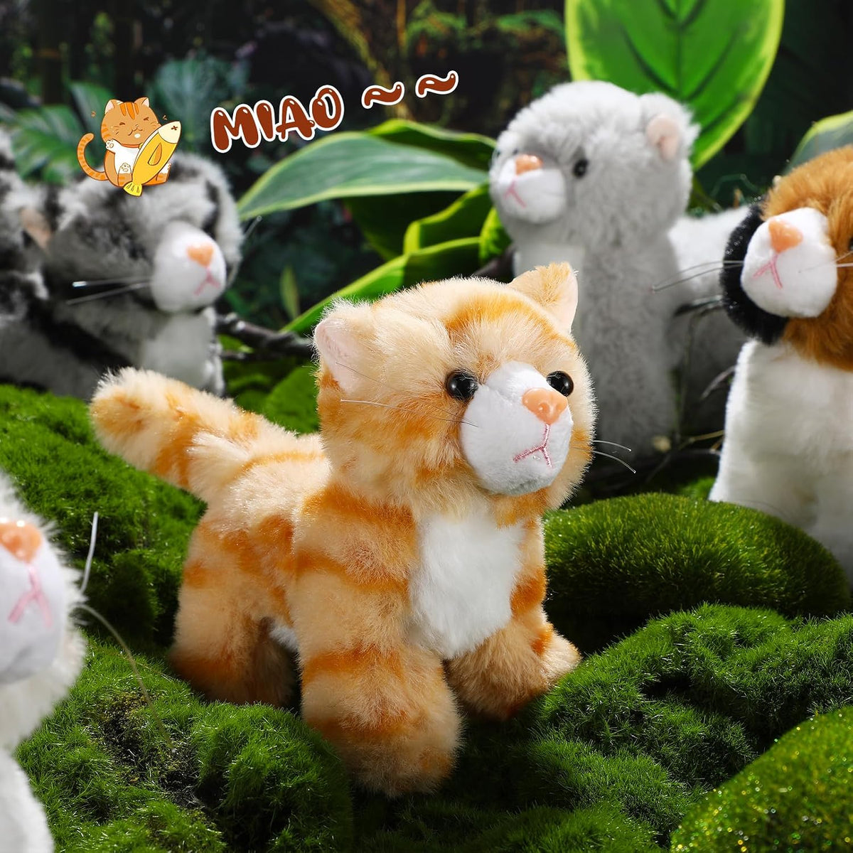 Sumind 8 piezas de animales de peluche de gato a granel de 5 pulgad...