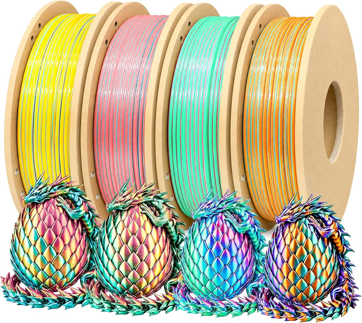 Colourbing Paquete de filamentos para impresora 3D de seda PLA+, br...