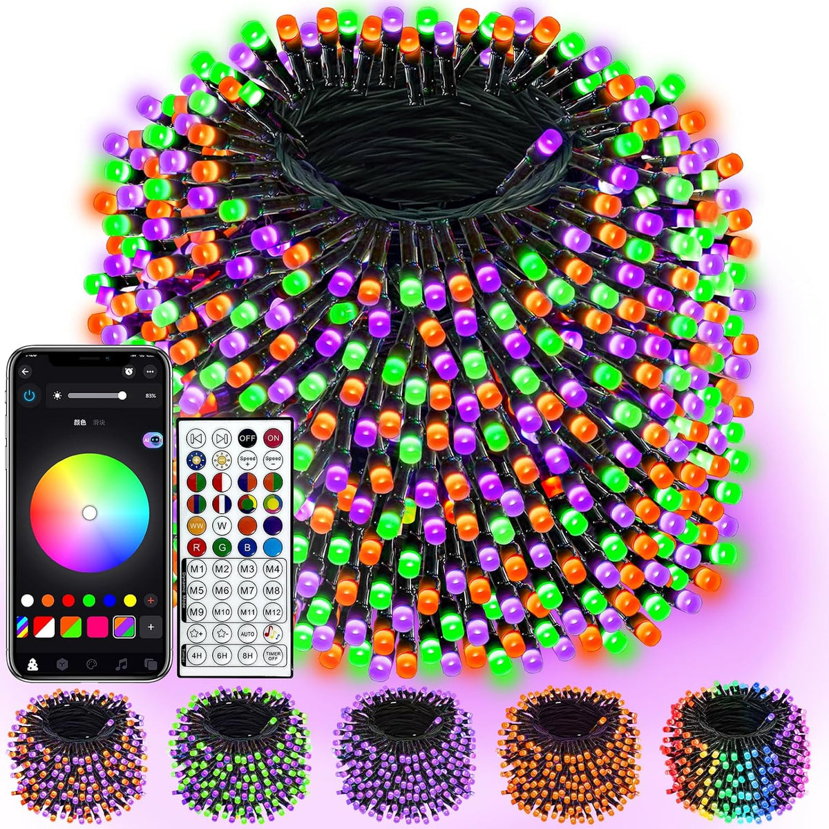 800LED Smart RGB Luces de cadena que cambian de color Aplicación de...