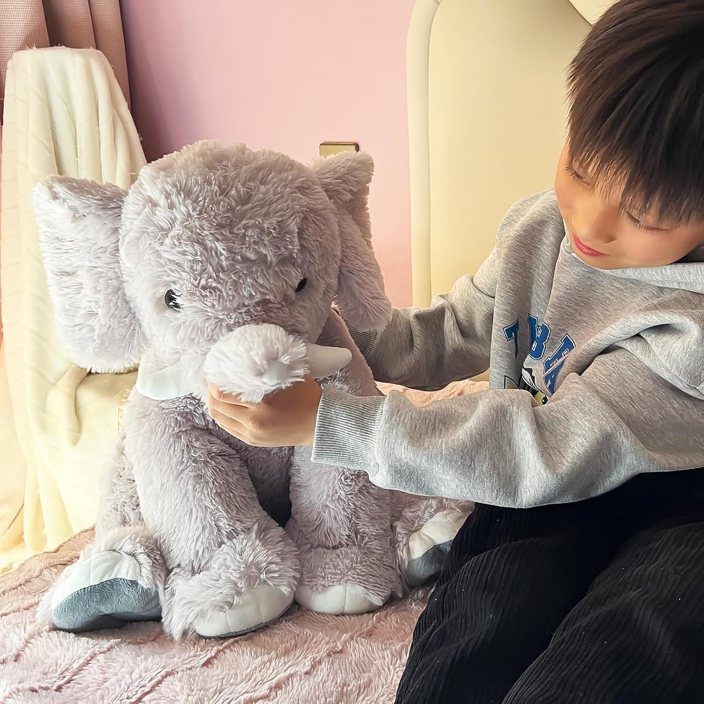 UBABER Elefante de peluche grande de 19.2 pulgadas, juguete de elef...