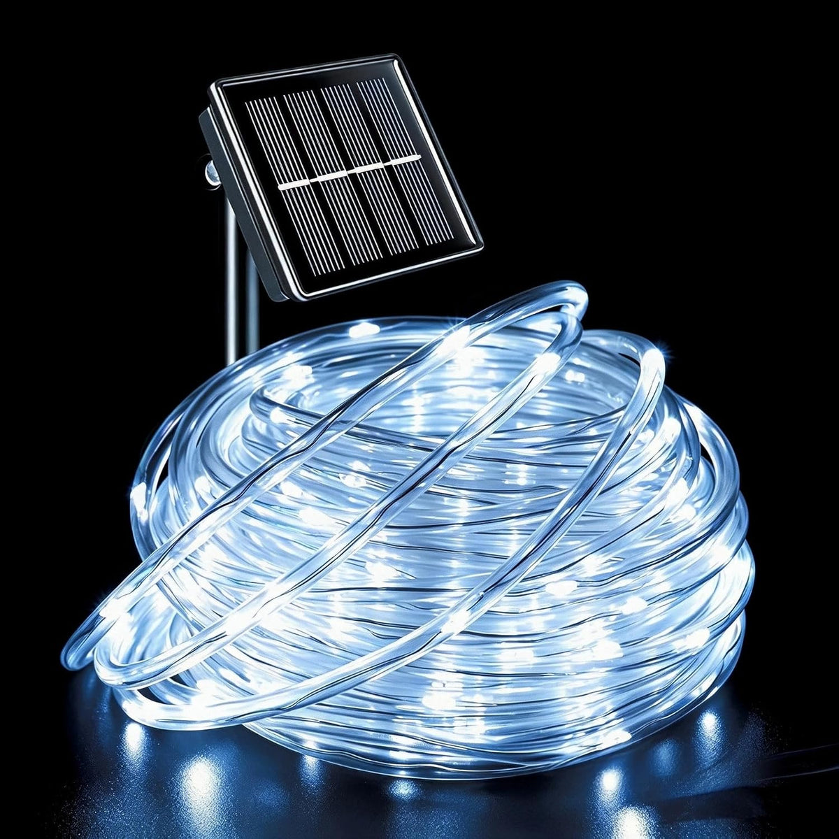 QITONG Tira de luces solares para exteriores, impermeables, 200 luc...